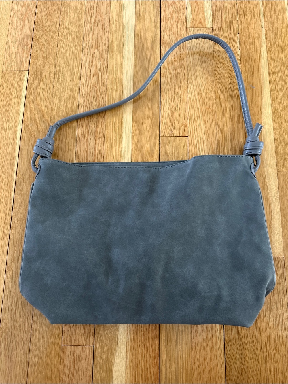 8 Other Reasons Slate Gray Leather Hobo Shoulder Bag